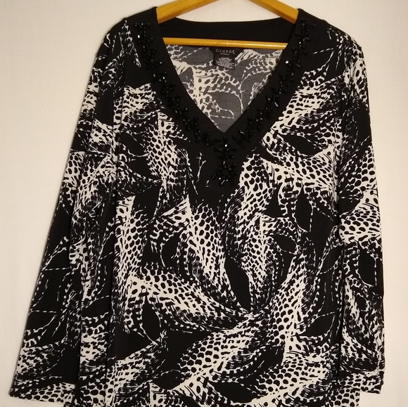 George Black & White Blouse - Picture 1 of 1